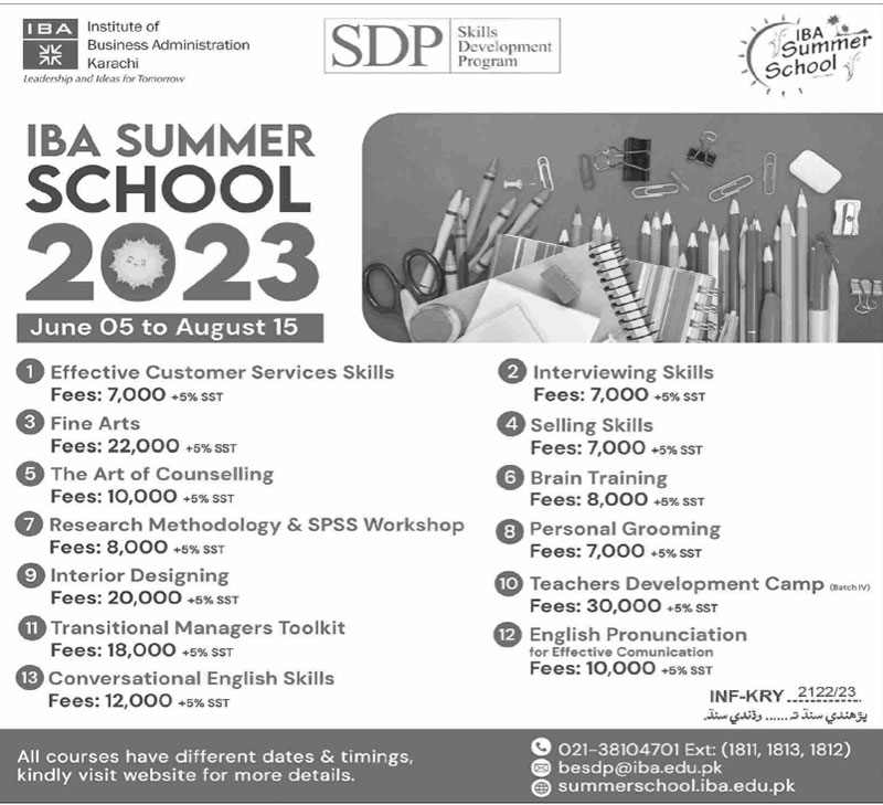 IBA-Summer-School-Short-Courses-Advertisement